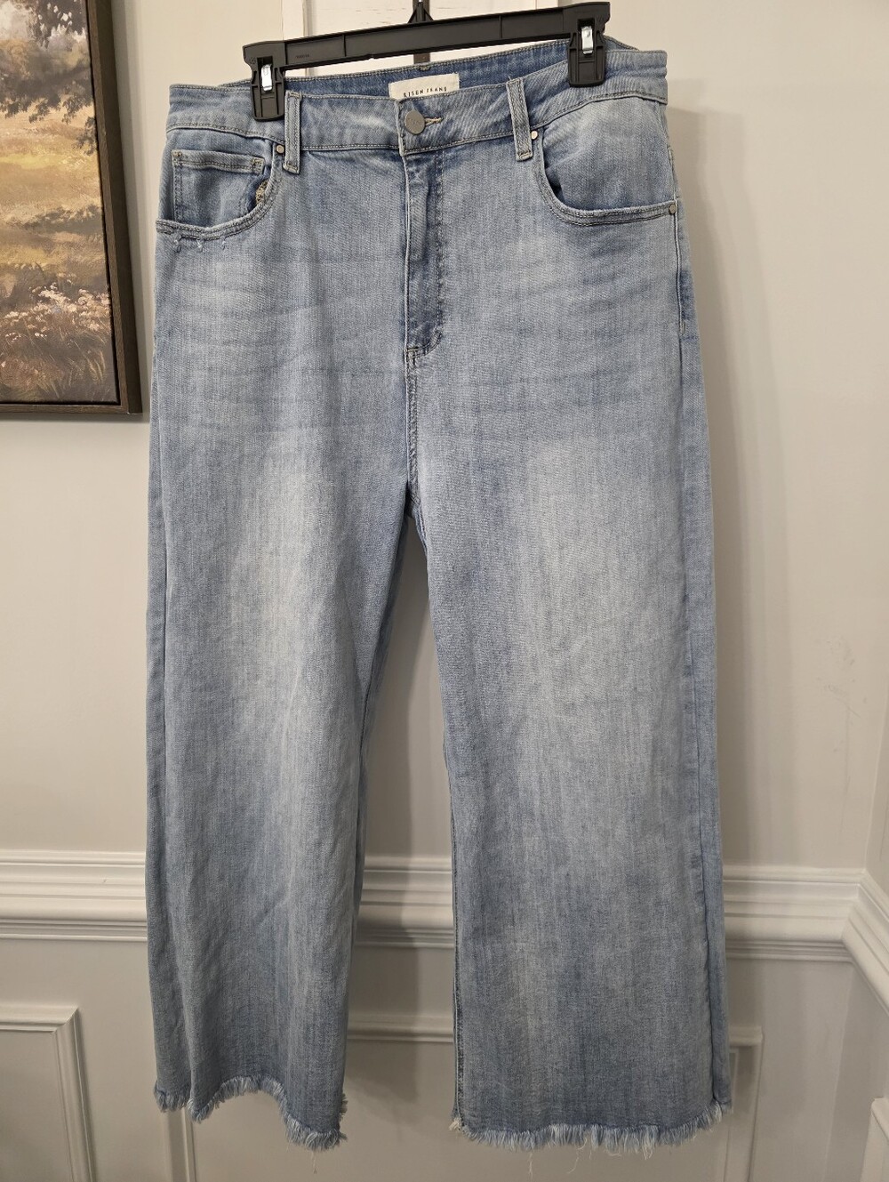 Risen Light Wash Wide Leg Crop Jeans Size 1x